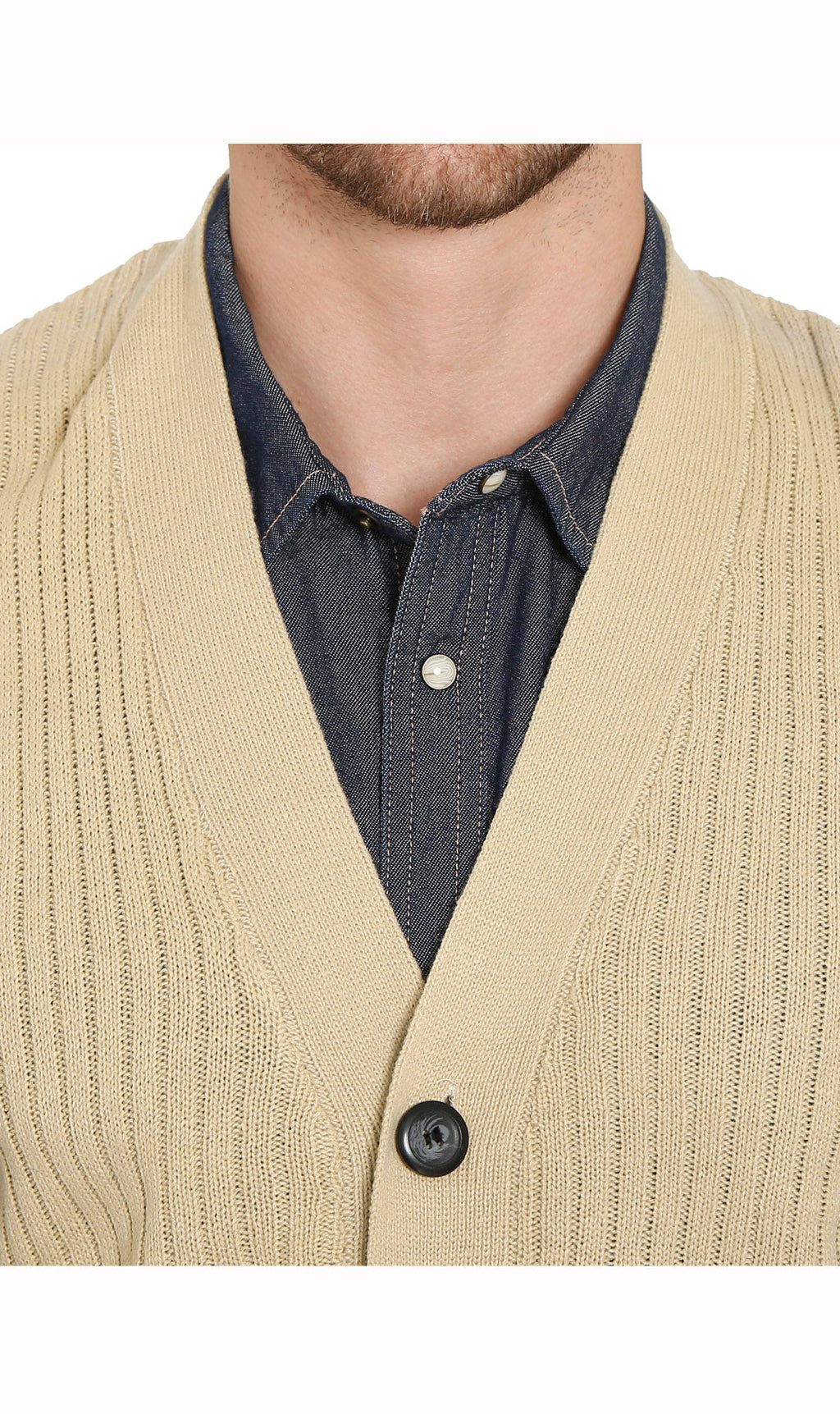 Men's Button Front Rib Knit Sweater Vest with Pockets — Relaxed Fit