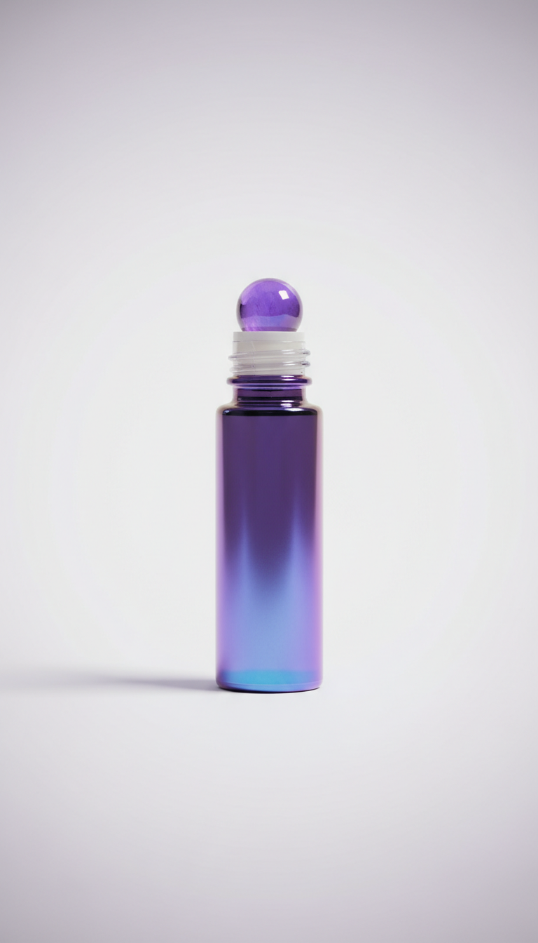 Twilight orchid gemstone roller with enamel handle