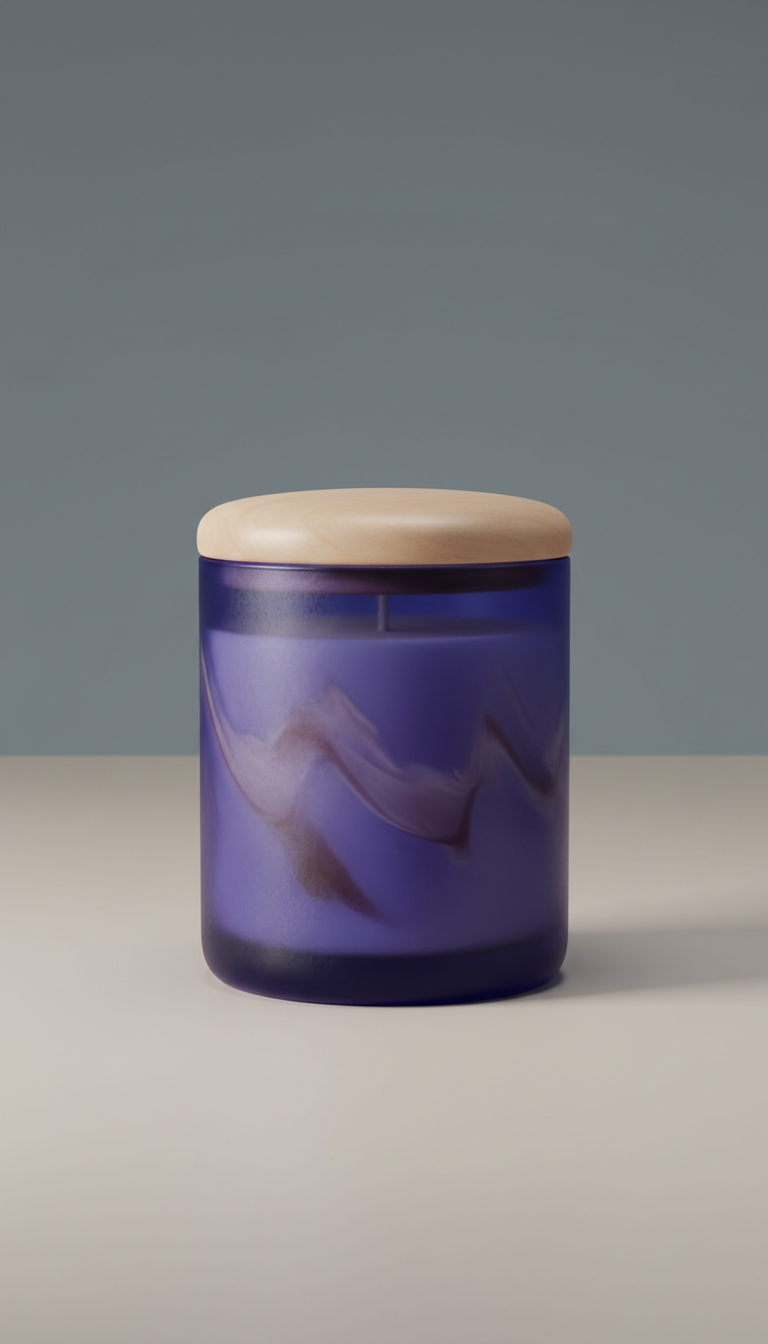 Moonbeam mist scented candle with silver lid