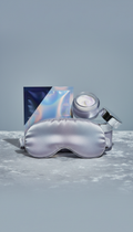Moonstone silk sleep mask with gemstone accents