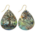 Vintage Botanical Art Teardrop Earrings