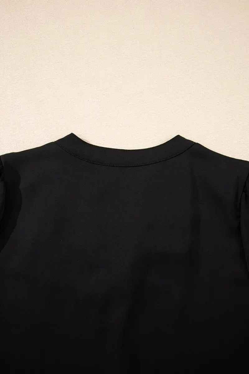 Women's Short Sleeve Blouse Blouse - Notched Short Sleeve - Women's Everyday Top